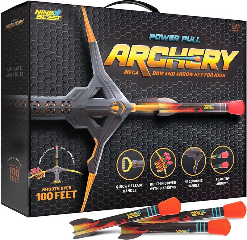 Ninja Blast Kids Bow and Arrow Archery Set - Coolest Toys for Boys Age 6, 7, 8, 9, 10, 11 & 12 Year Old Boy Gifts - Cool Boy Toys Birthday Gift - Best Outdoor Kid Sports Play Toy - Image 1